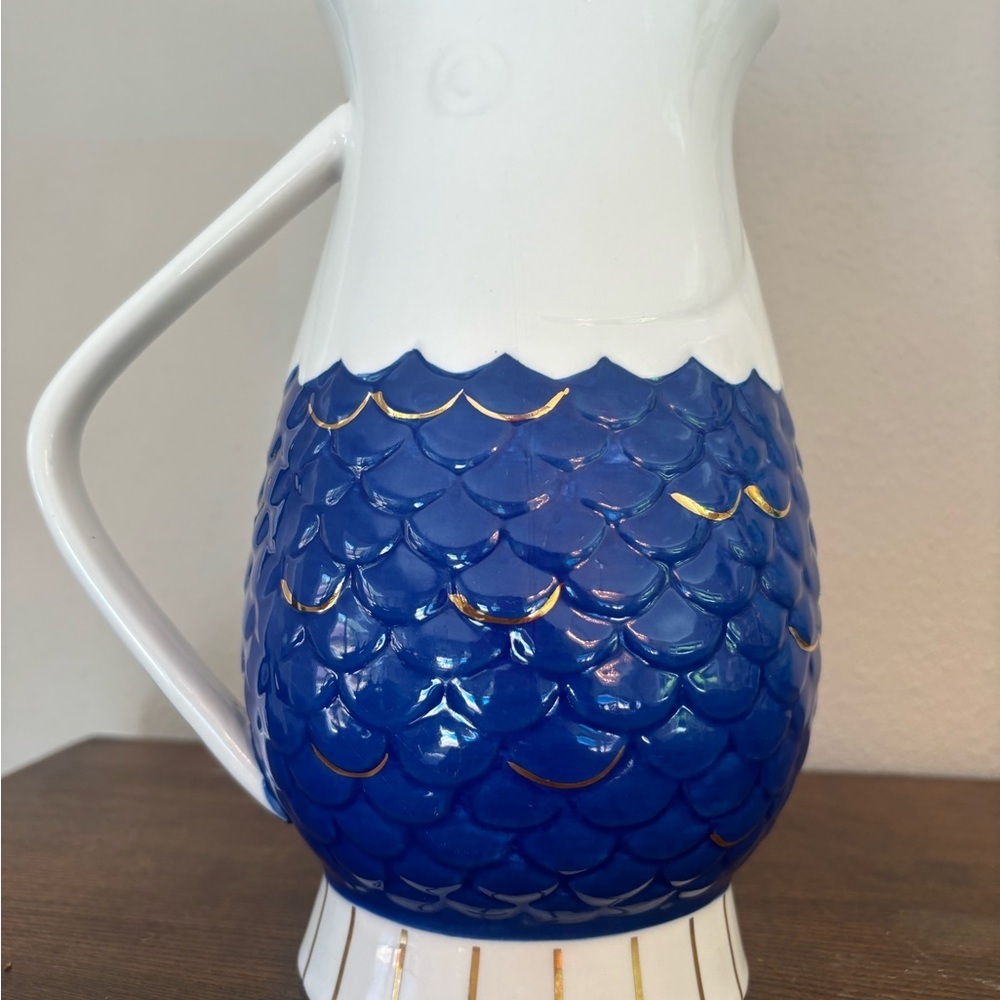 Threshold Blue and White Ceramic Pitcher - Picture 4 of 7